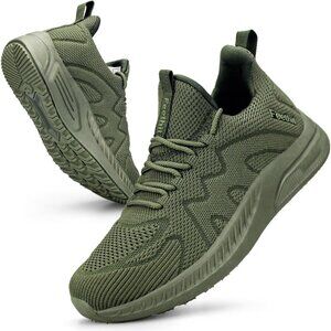 Ⓜ️Women's Army Green Lightweight Slip on Workout Work Travel Athletic Sneakers